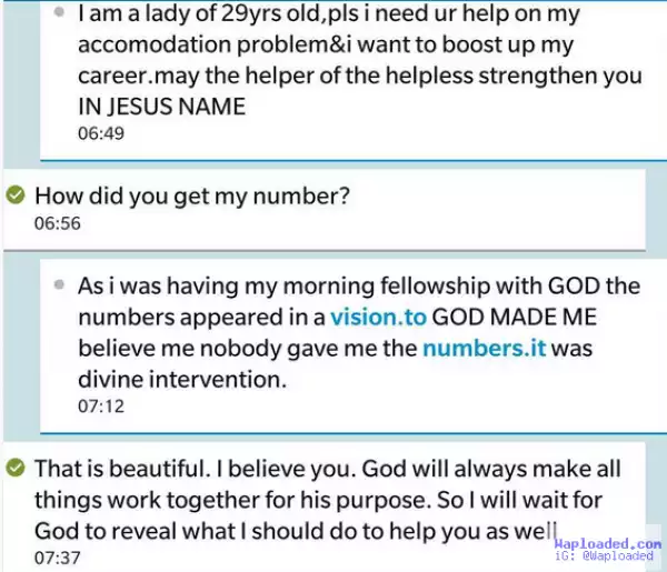 Ali Baba shares chat with lady who said his phone number appeared to her in a vision